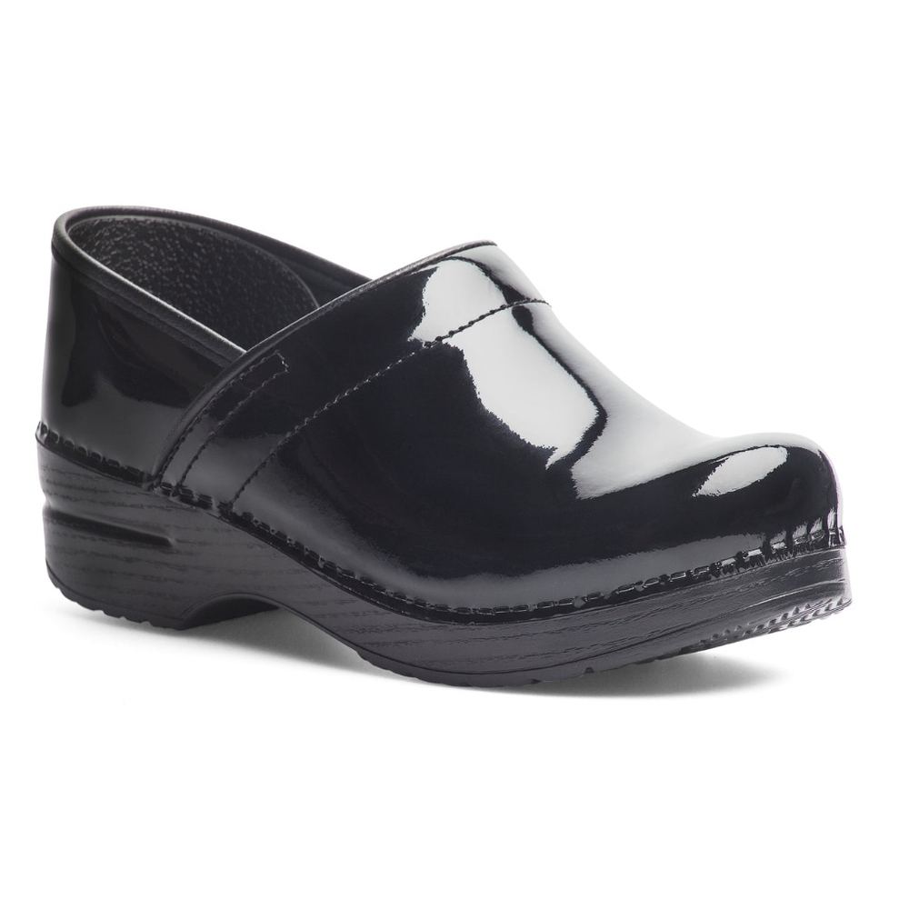 Dansko Black Patent Leather Clogs